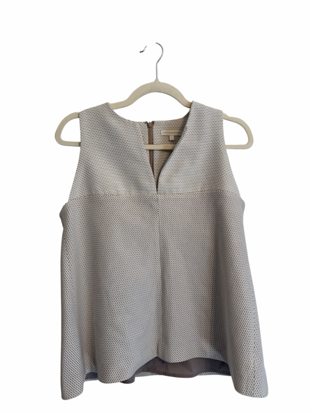 Ann Mashburn Textured Sleeveless Peplum Top Size S